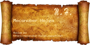 Mecsnober Helga névjegykártya